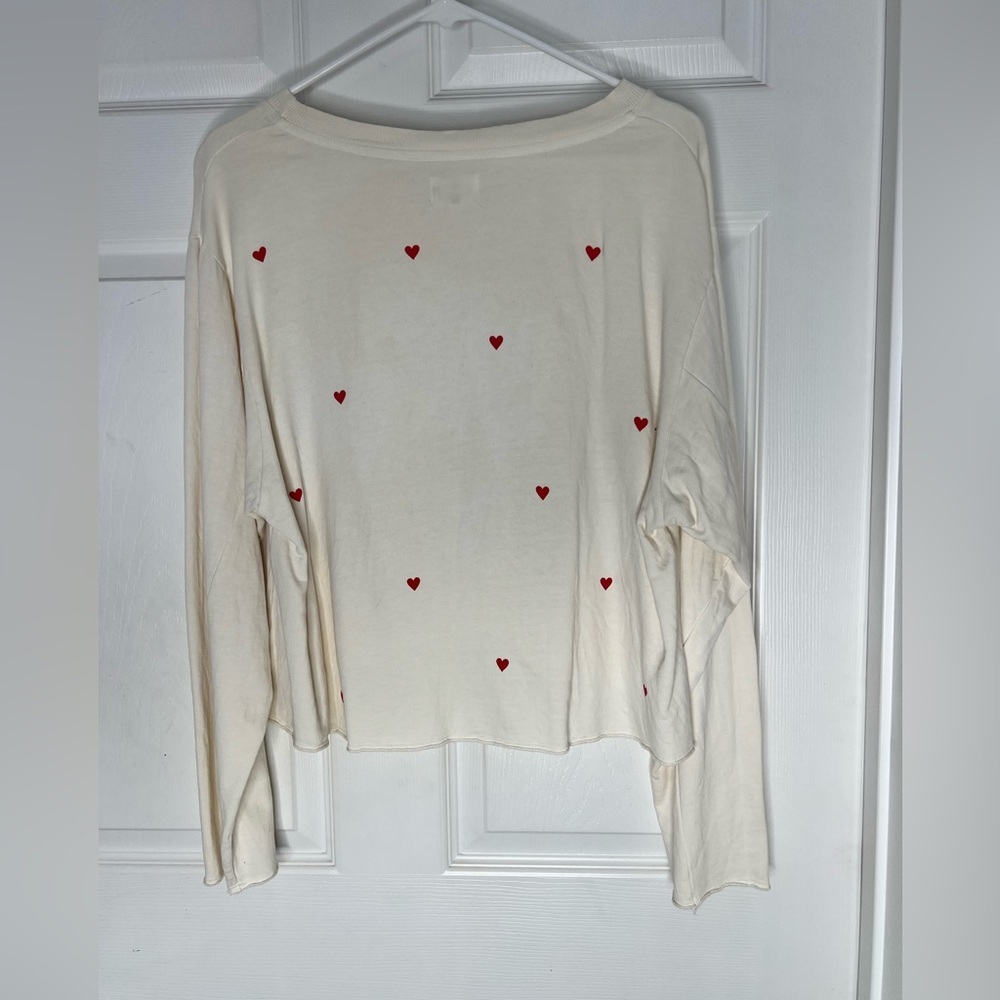 Sundry Hearts Raw Hem Boxy Scoop neck Sweatshirt Sz 1 - Picture 5 of 11